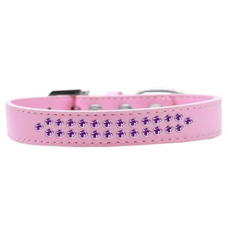 UNCONDITIONAL LOVE Two Row Purple Crystal Dog CollarLight Pink Size 12 UN784048